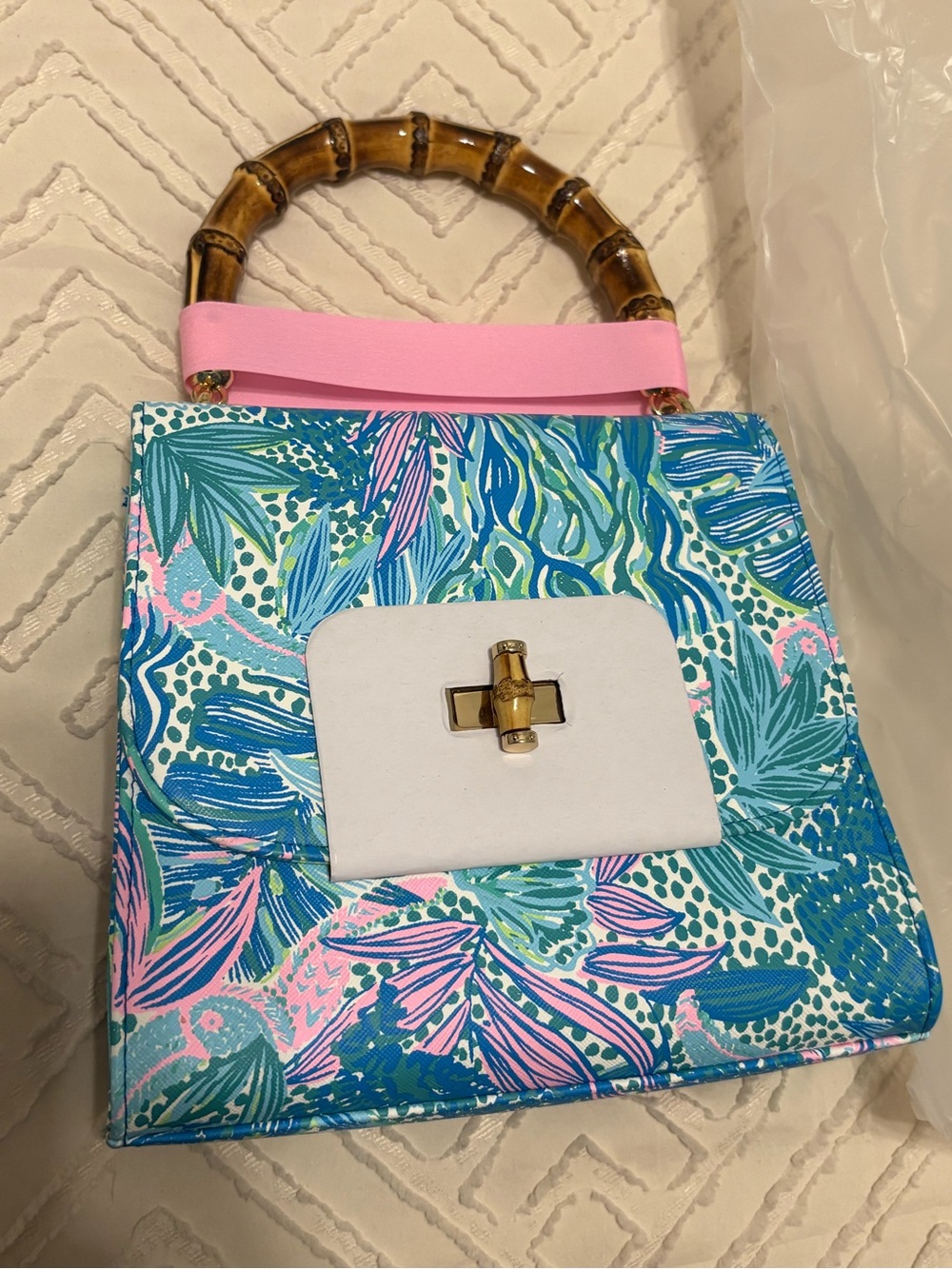 Lilly pulitzer handbag botanical green- holiday in the Sun NWT
